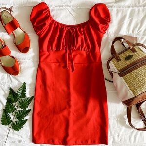 SEE YOU MONDAY Orange Baby Doll Mini Dress